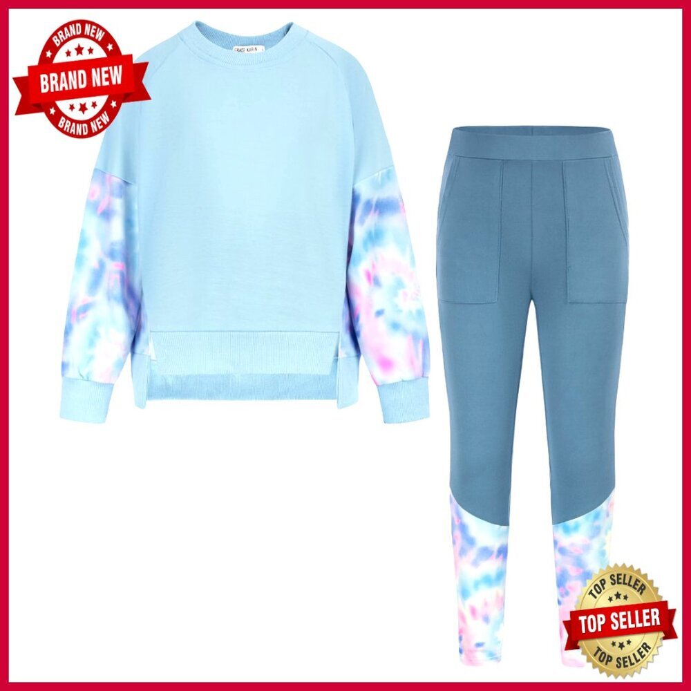 Girls Casual Tracksuit Set Comfortable Polyester Elastane Stretchy Skinny Pants